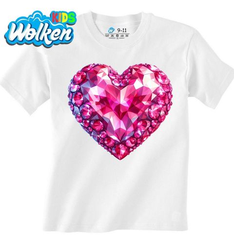 Obrázek produktu Dětské tričko Růžové Diamantové Srdce