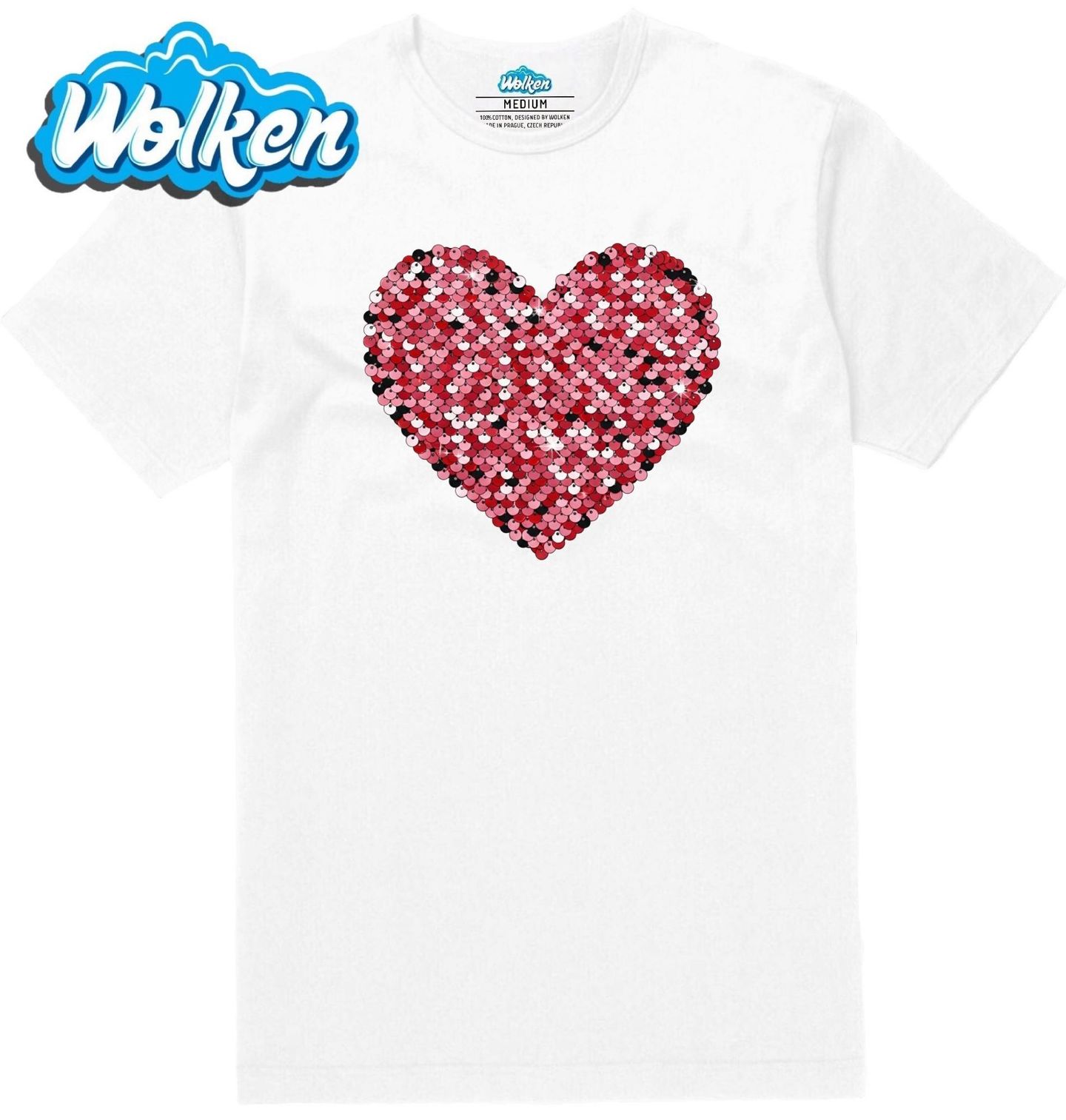 Pánské tričko  Růžové Srdce z Flitrů.jpg