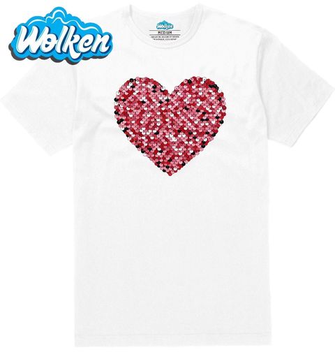 Obrázek produktu Pánské tričko Růžové Srdce z Flitrů