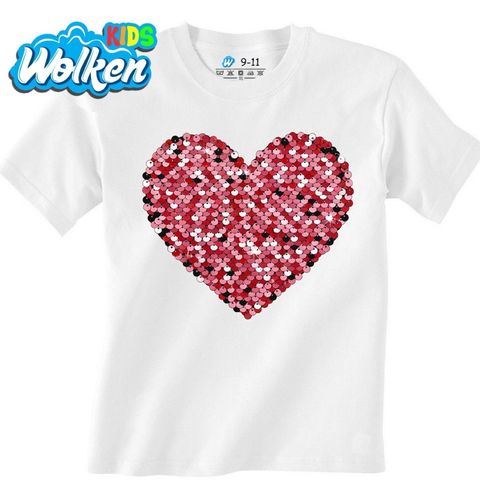 Obrázek produktu Dětské tričko Růžové Srdce z Flitrů