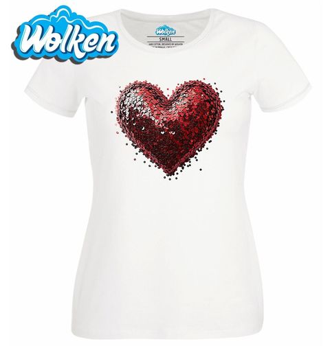 Obrázek produktu Dámské tričko Flitrový Polštář Srdce