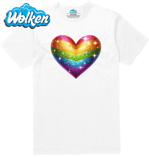 Obrázek produktu Pánské tričko Duhové Třpytivé Srdce