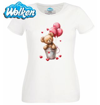 Dámské tričko  Valentýnský Medvídek s Balónky.jpg