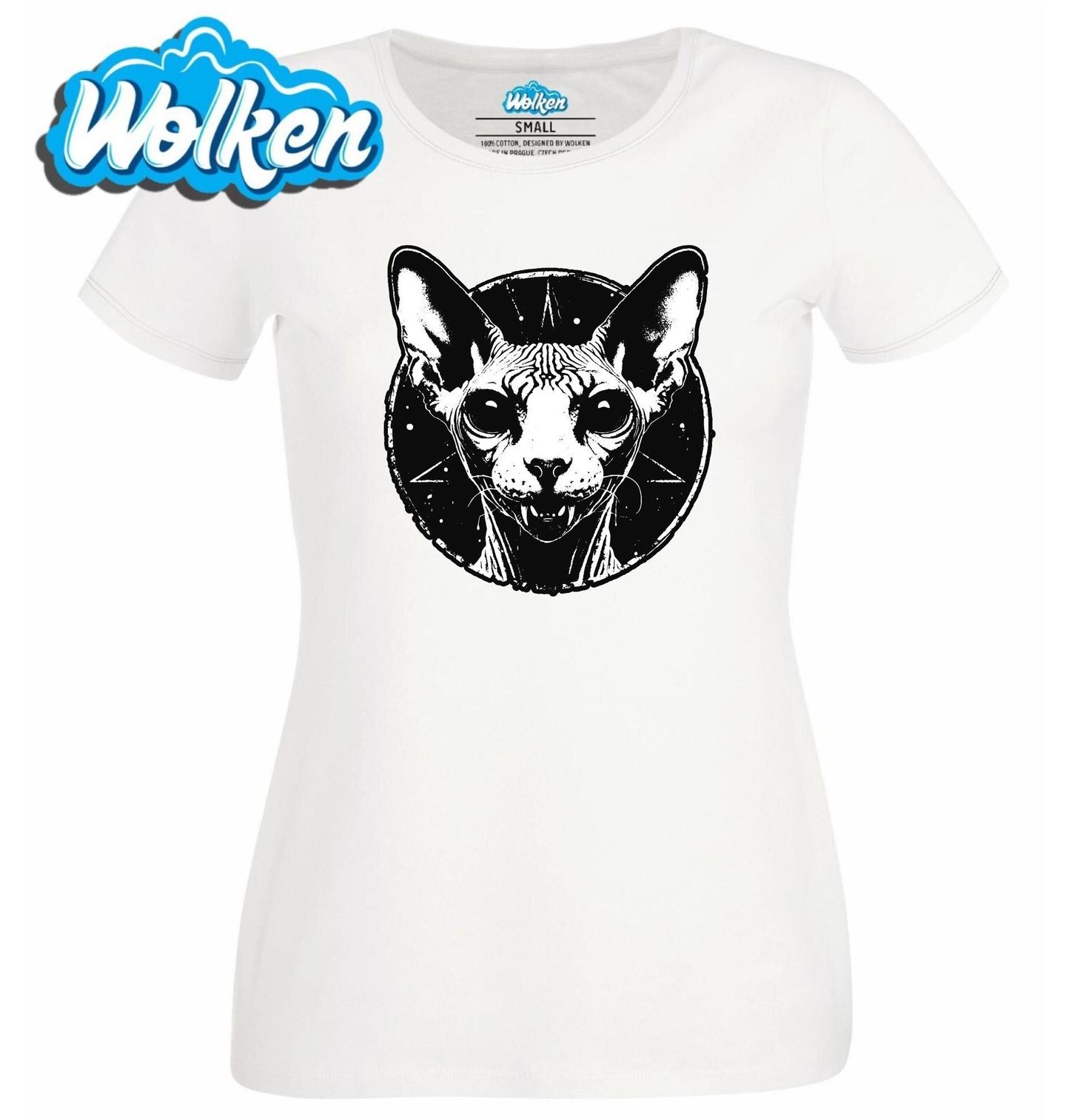 Dámské tričko  Metalová Kočka Sphynx.jpg