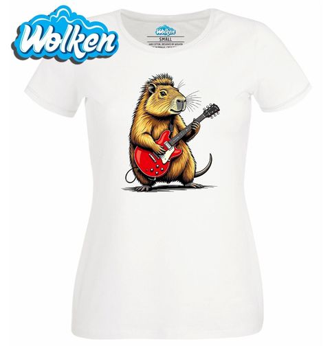 Obrázek produktu Dámské tričko Rocková Kapybara s Kytarou