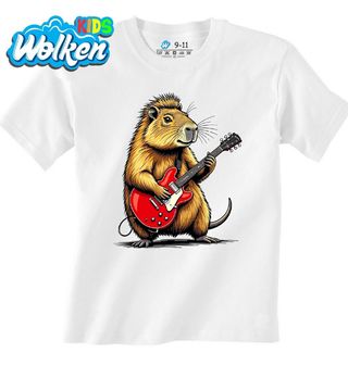 Dětské tričko Rocková Kapybara s Kytarou.jpg