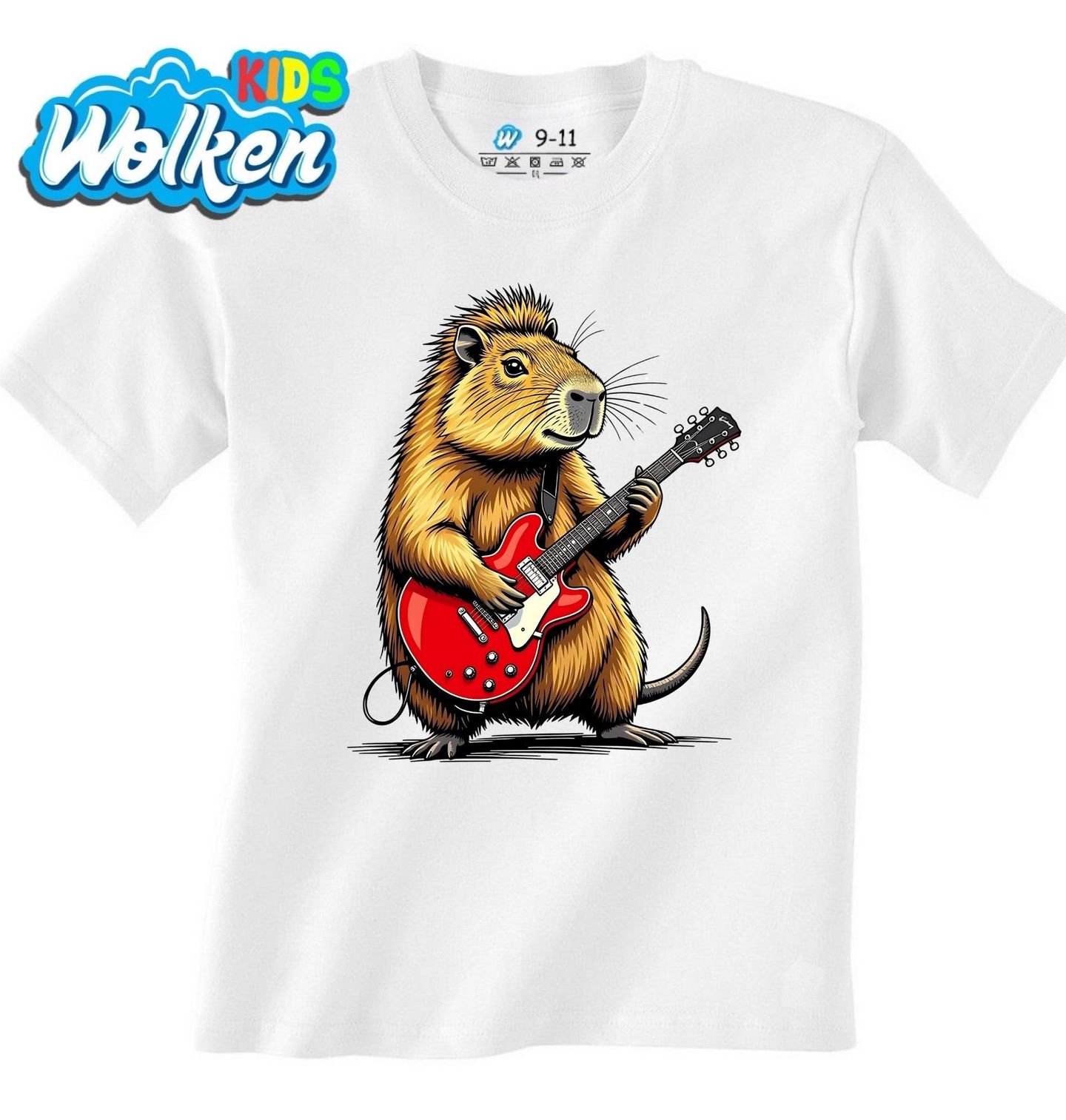 Dětské tričko Rocková Kapybara s Kytarou.jpg