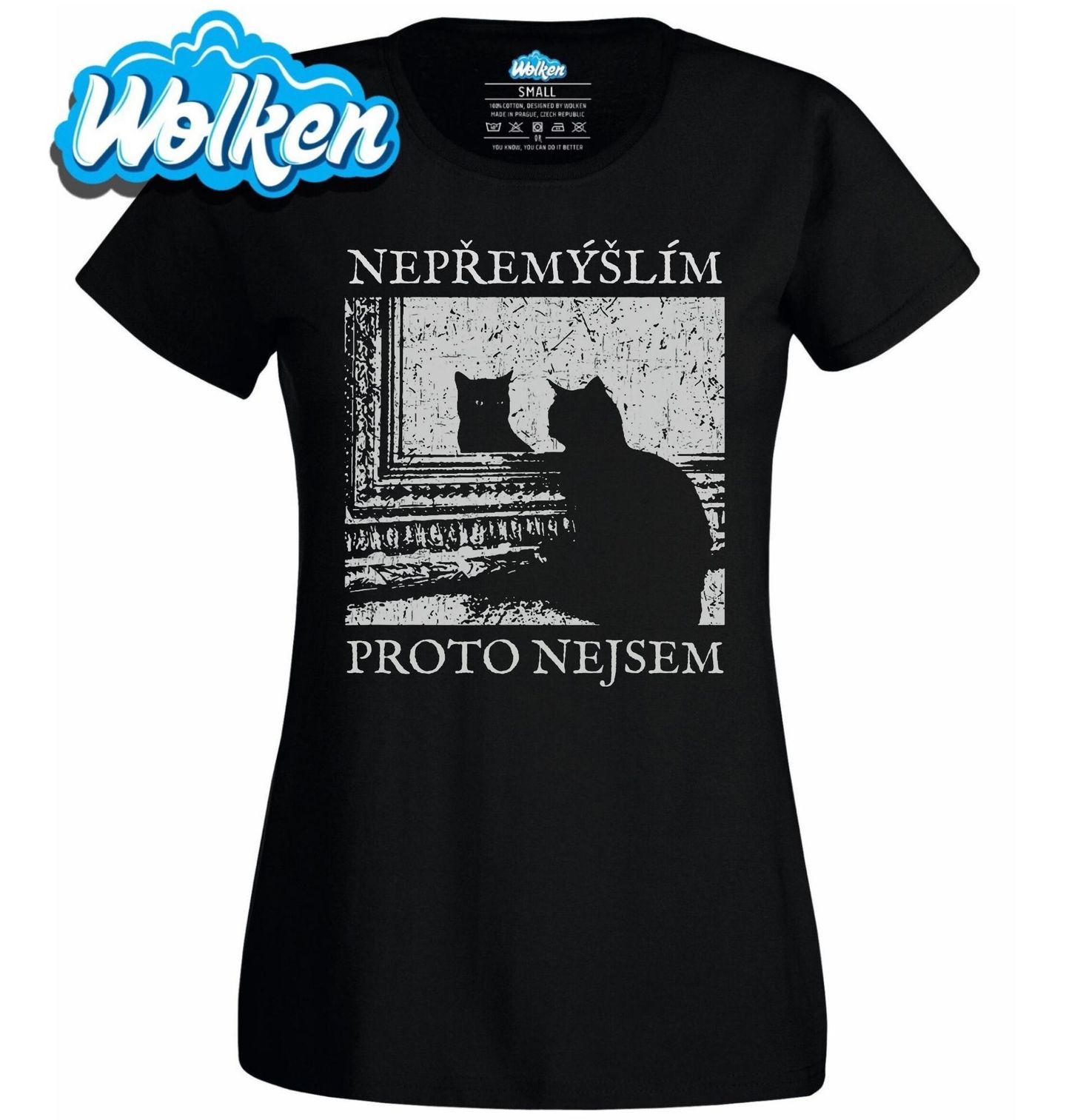 Dámské tričko Kočičí Filozof Nepřemýšlím, proto nejsem.jpg