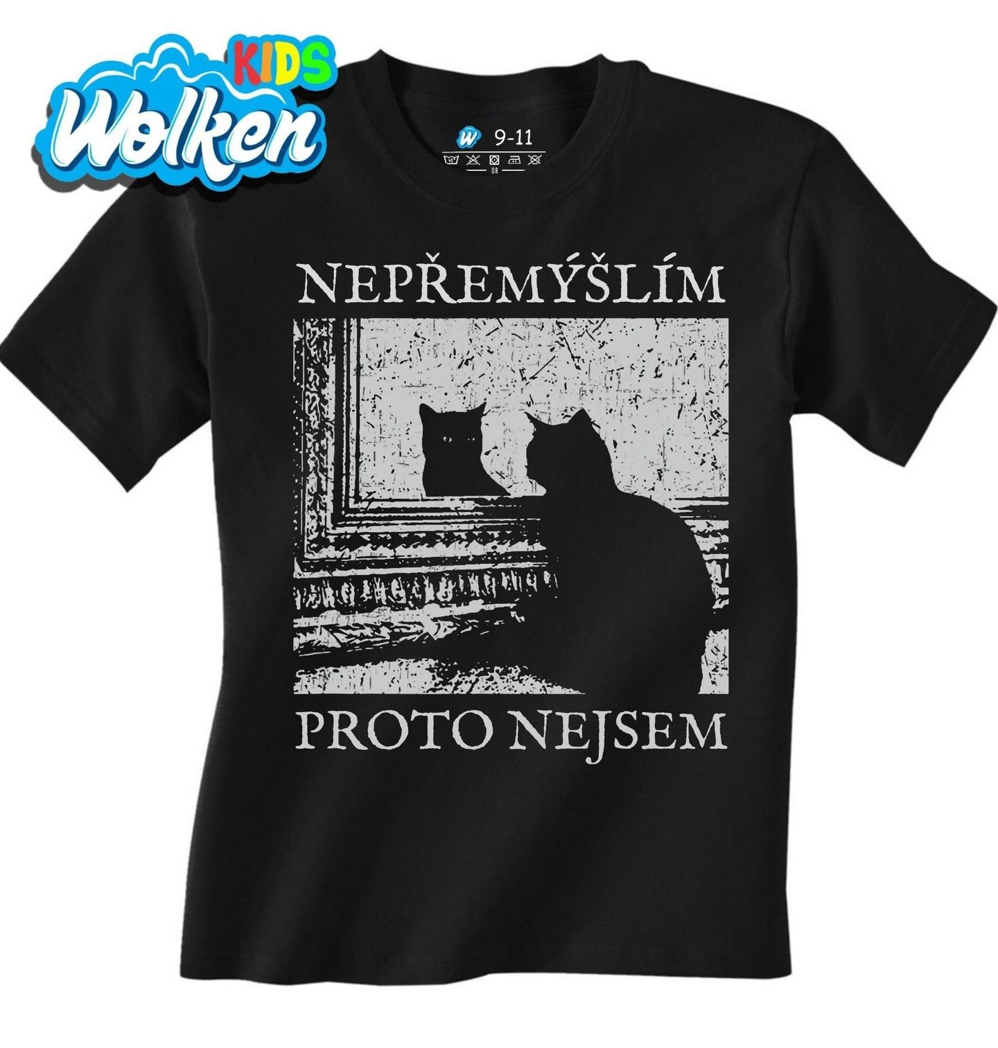 Dětské tričko Kočičí Filozof Nepřemýšlím, proto nejsem.jpg