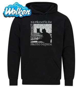 Mikina Kočičí Filozof Nepřemýšlím, proto nejsem.jpg