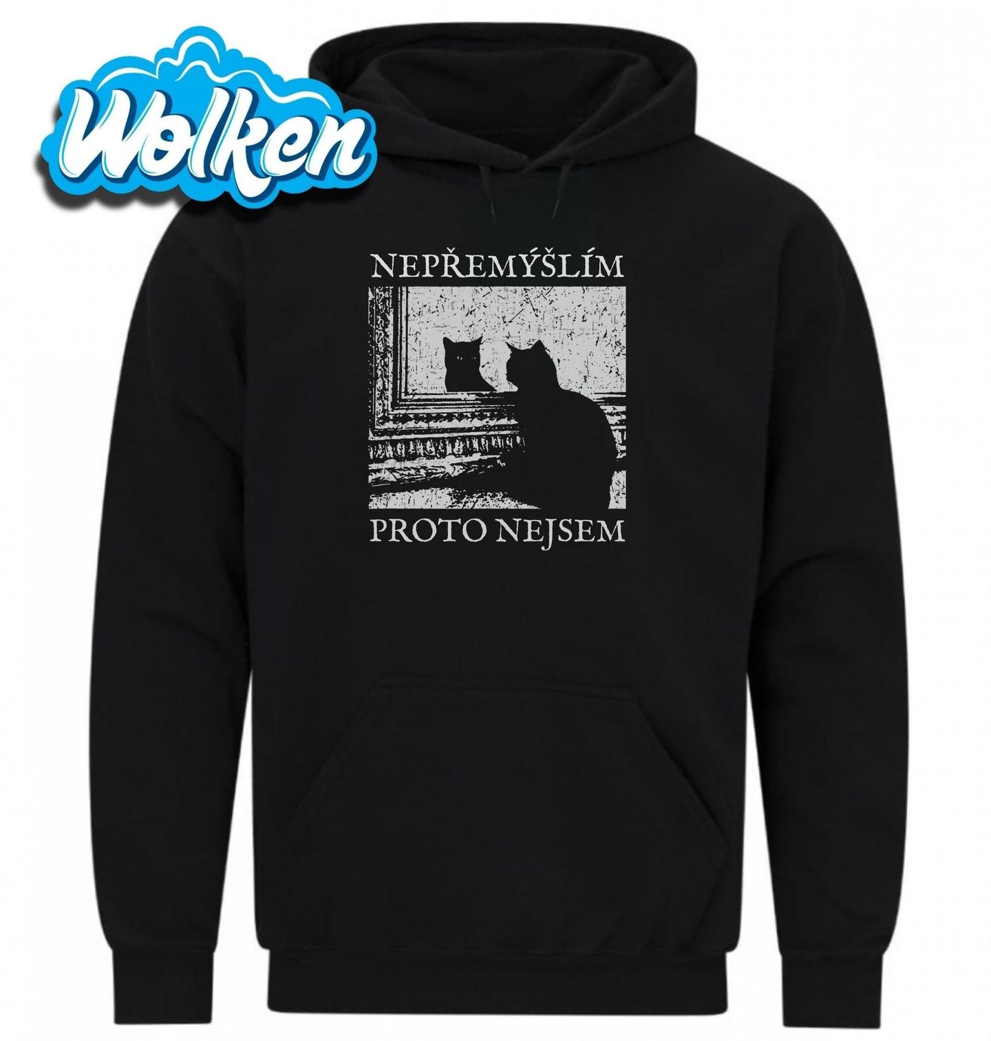 Mikina Kočičí Filozof Nepřemýšlím, proto nejsem.jpg