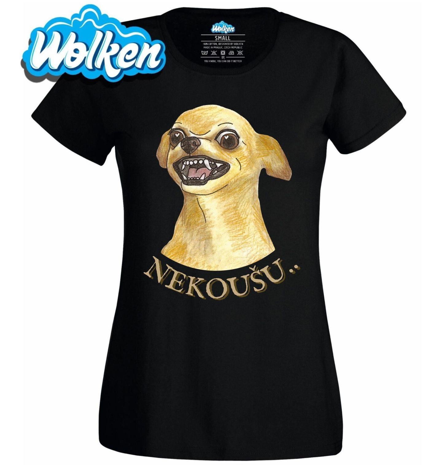 Dámské tričko Agresivní Čivava Nekoušu….jpg