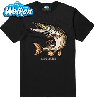 Pánské tričko Štika obecná Esox lucius.jpg