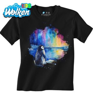 Dětské tričko Tučňák u Jezera pod Polární Září.jpg