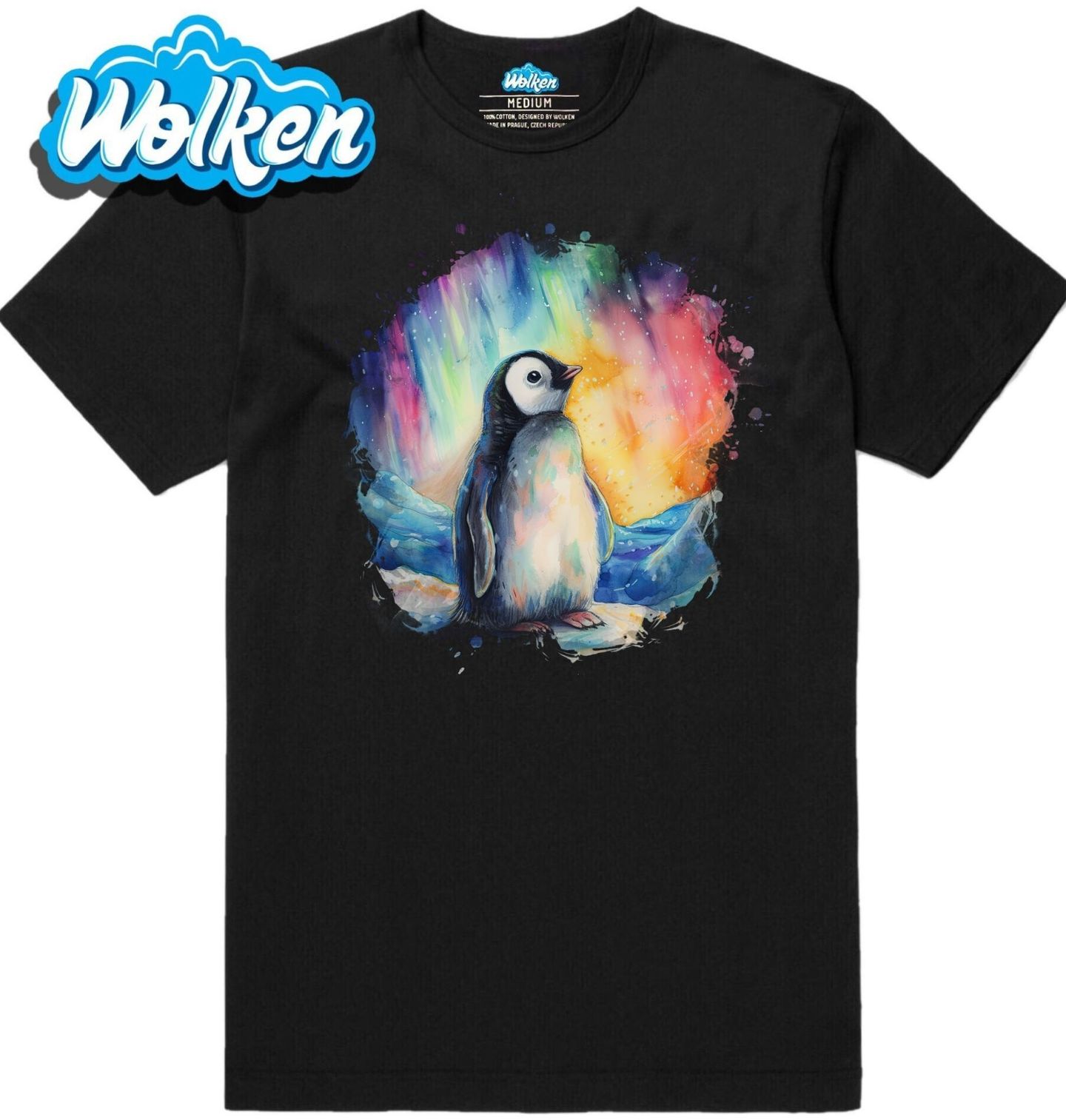 Pánské tričko Malý Tučňák pod Polární Září.jpg