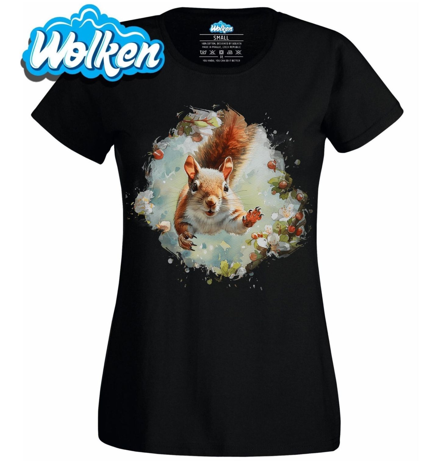 Dámské tričko Hravá Veverka v Lese.jpg