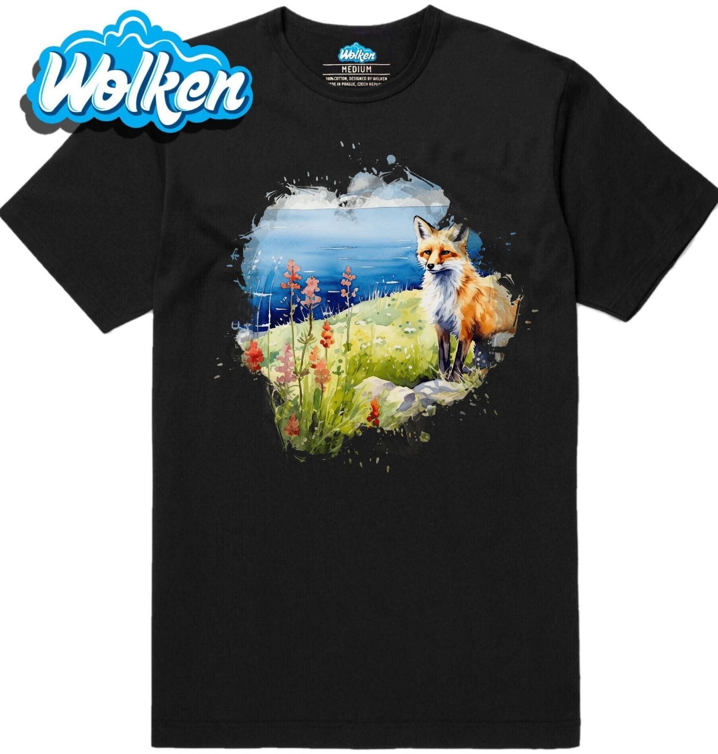 Pánské tričko Liška na Břehu Lesního Jezera.jpg