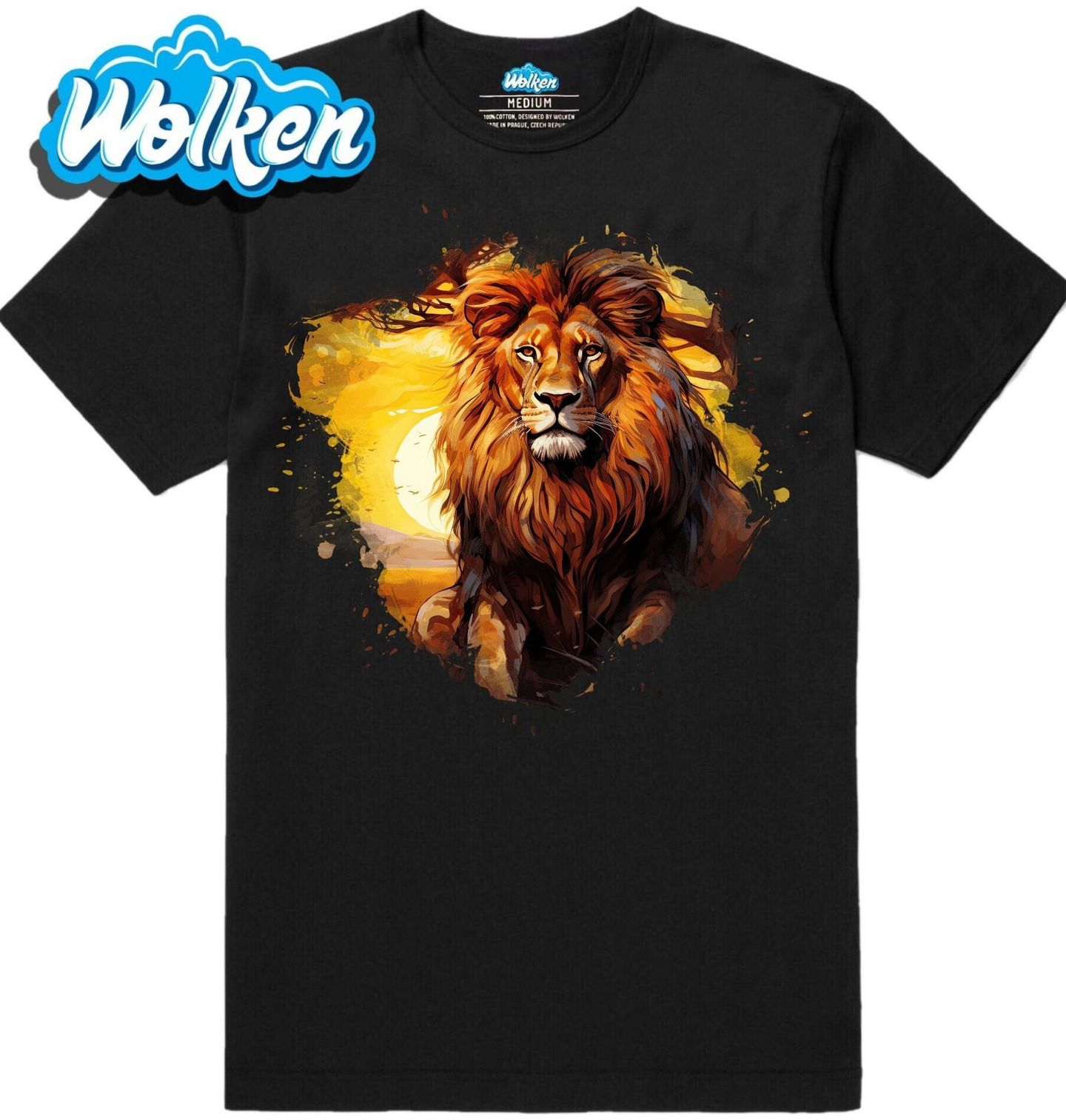 Pánské tričko Lev při Západu Slunce.jpg