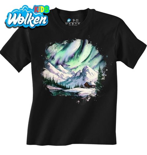 Obrázek produktu Dětské tričko Severské Hory pod Polární Září