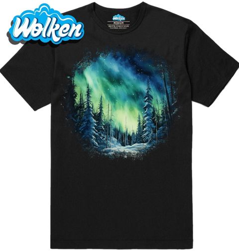 Obrázek produktu Pánské tričko Zelená Polární Záře nad Lesem