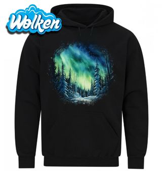 Mikina Zelená Polární Září nad Lesem.jpg