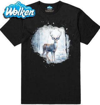 Pánské tričko Jelen v Zimním Lese.jpg