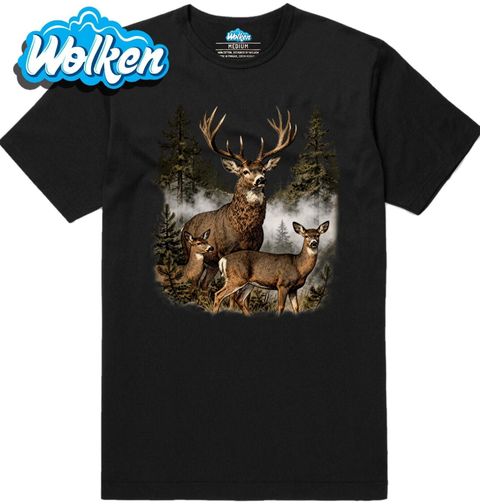 Obrázek produktu Pánské tričko Jelen běloocasý a Laně v Lese