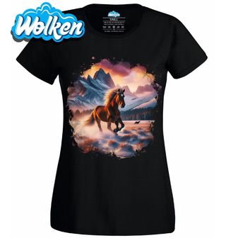 Dámské tričko Kůň Mustang na Zasněženém Poli.jpg