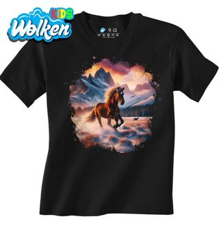 Dětské tričko Kůň Mustang na Zasněženém Poli.jpg