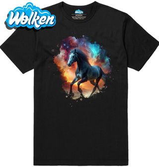 Pánské tričko Kosmický Kůň mezi Galaxiemi.jpg