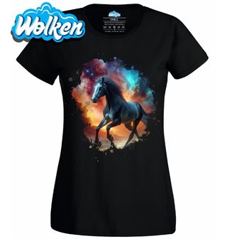 Dámské tričko Kosmický Kůň mezi Galaxiemi.jpg