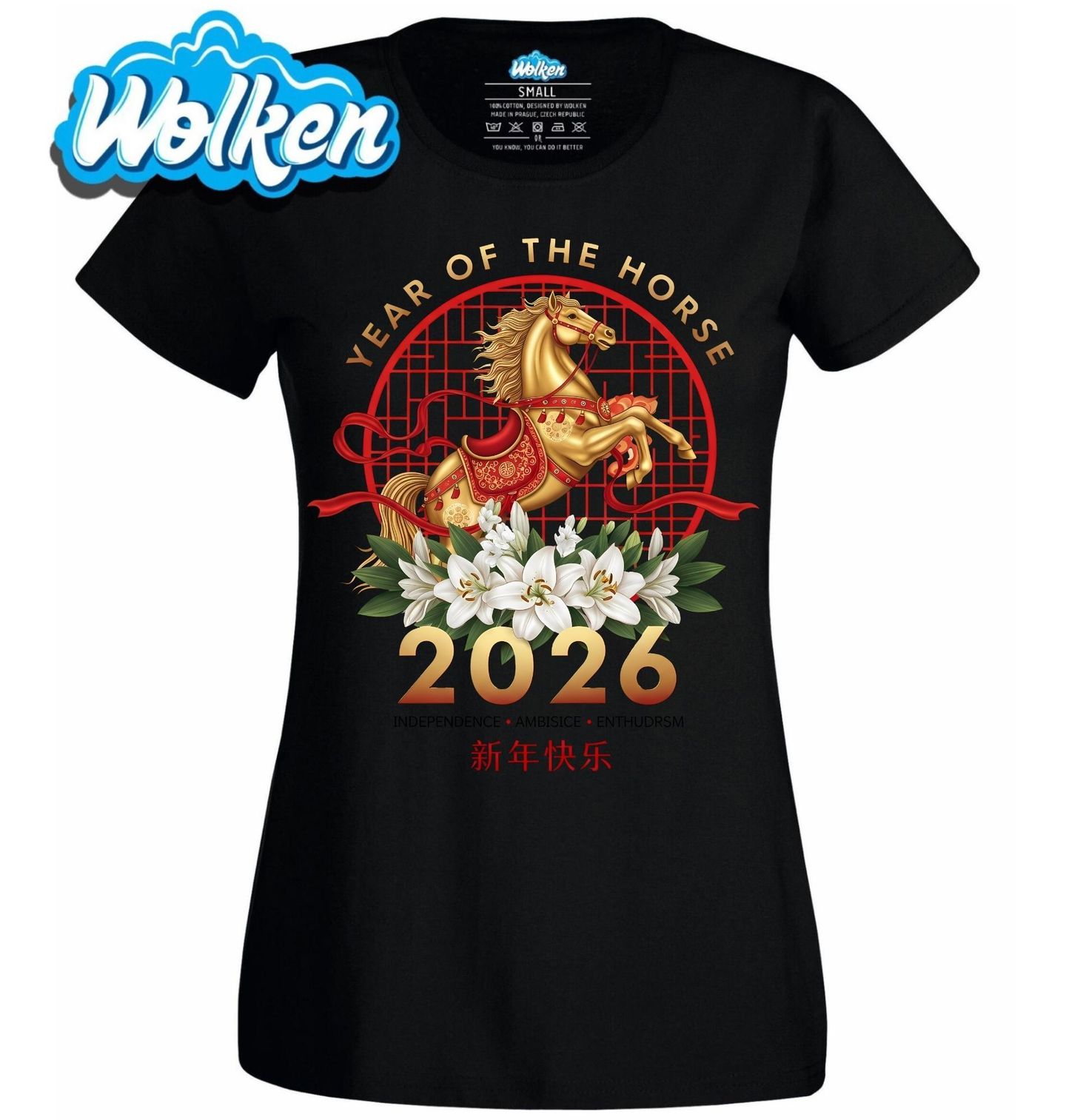 Dámské tričko Zlatý Kůň Čínský Nový Rok 2026.jpg