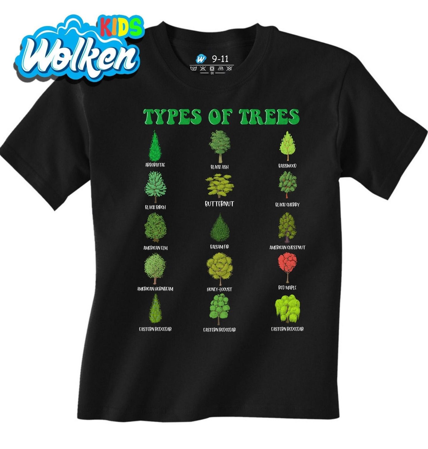 Dětské tričko Druhy Stromů Types of Trees.jpg