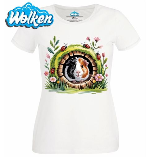 Obrázek produktu Dámské tričko Morče v Pařezu Stromu s Beruškami