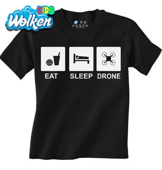 Dětské tričko Jez Spi Létej s Dronem Eat Sleep Drone.jpg