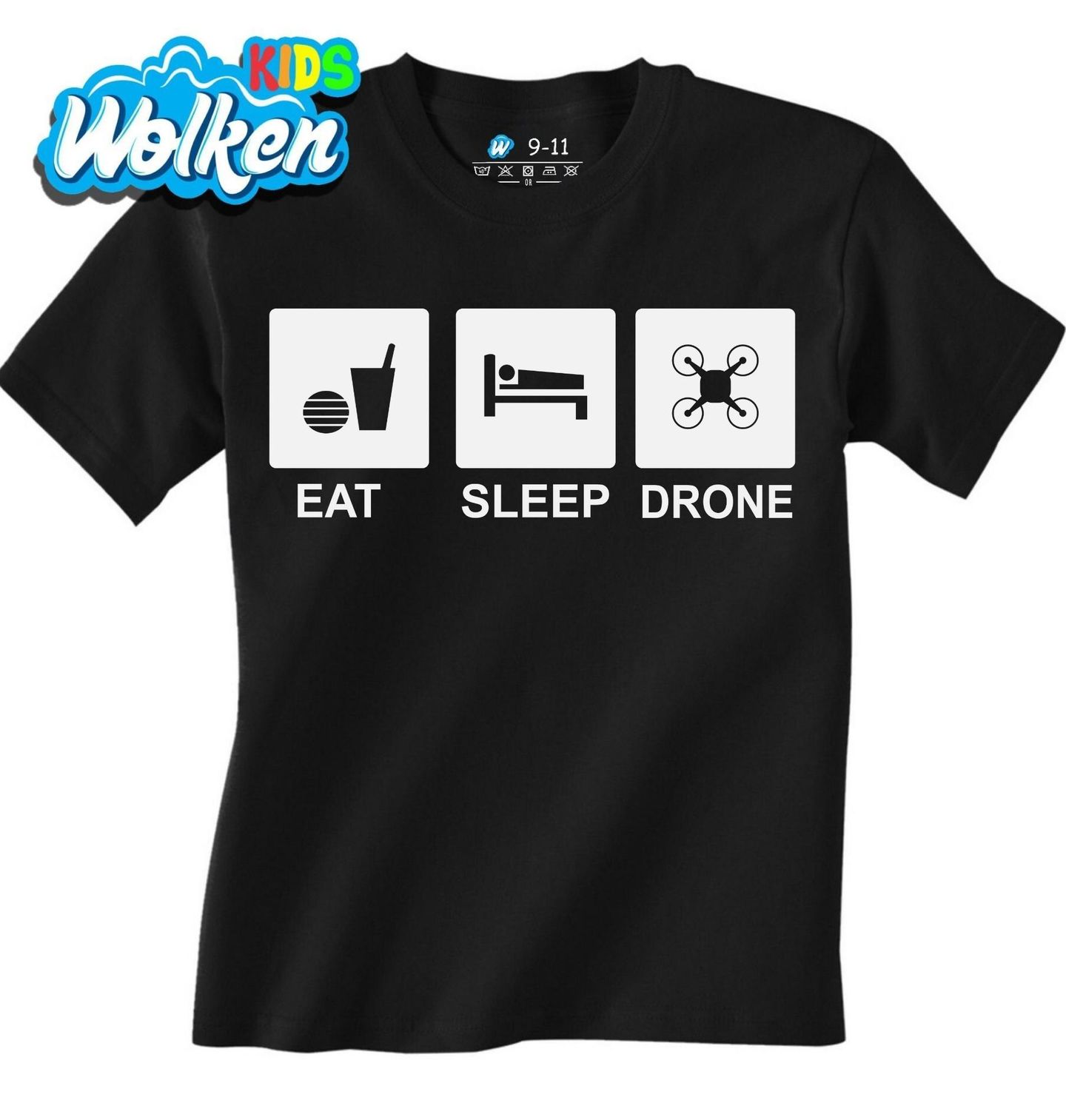 Dětské tričko Jez Spi Létej s Dronem Eat Sleep Drone.jpg