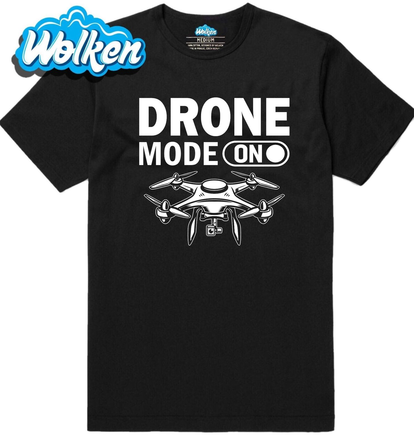 Pánské tričko Dron Připraven Drone Mode ON.jpg