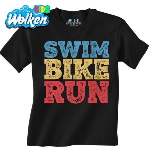 Obrázek produktu Dětské tričko Triatlon Plavání Kolo Běh Swim Bike Run