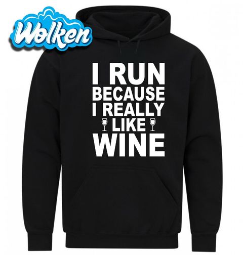 Obrázek produktu Pánská mikina Běhám, protože mám opravdu rád víno