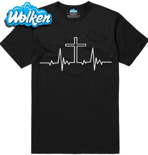 Obrázek produktu Pánské tričko Kardiogram a Křesťanský Kříž