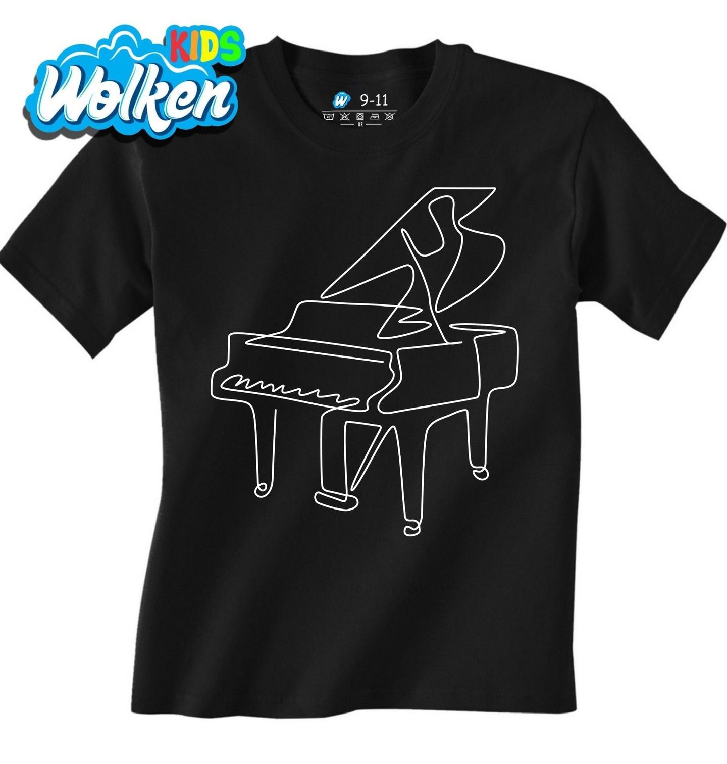 Dětské tričko Piano jedním tahem One Line Art.jpg