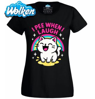Dámské tričko Smějící se Kočka I pee when I laugh.jpg