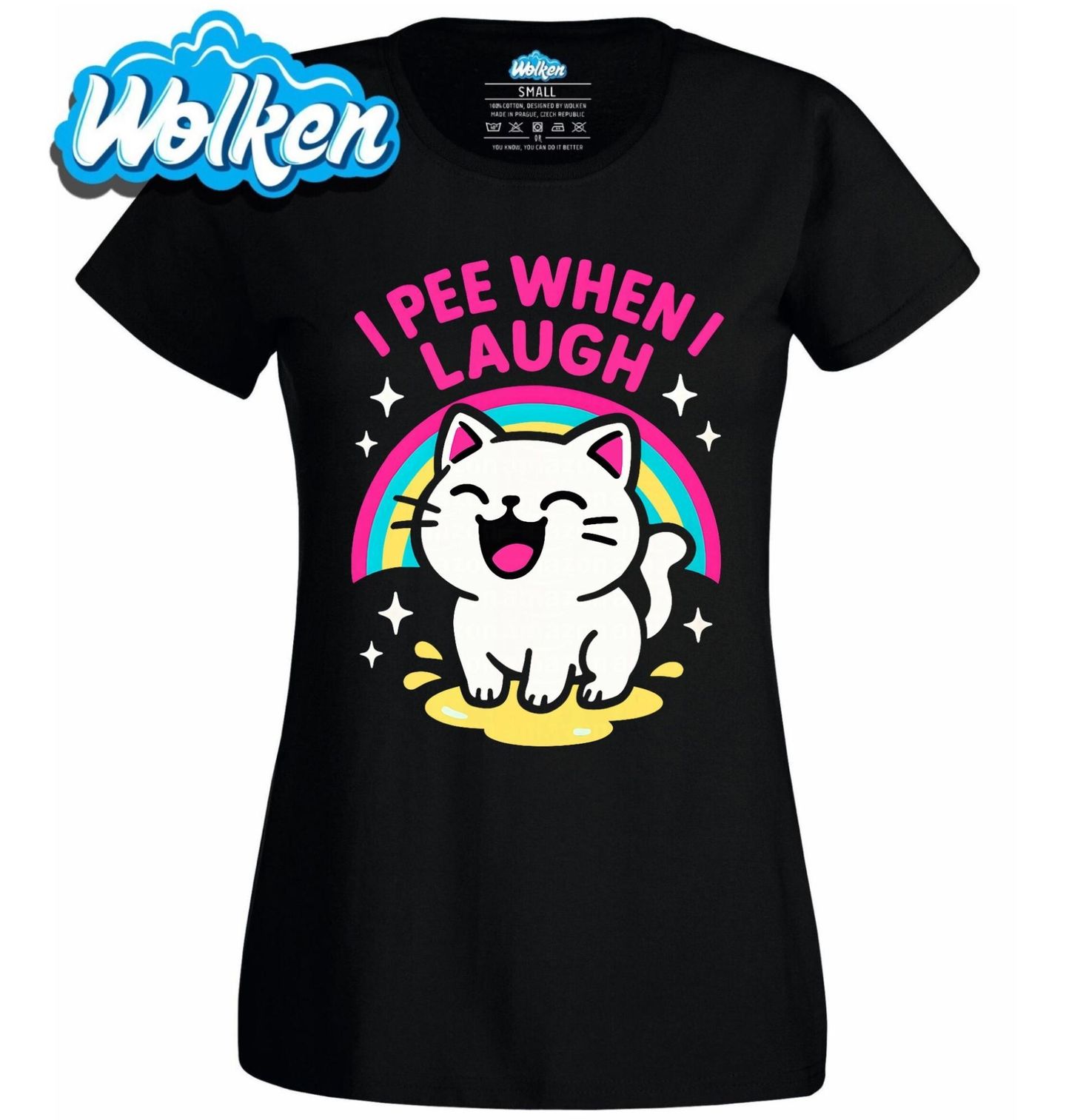 Dámské tričko Smějící se Kočka I pee when I laugh.jpg