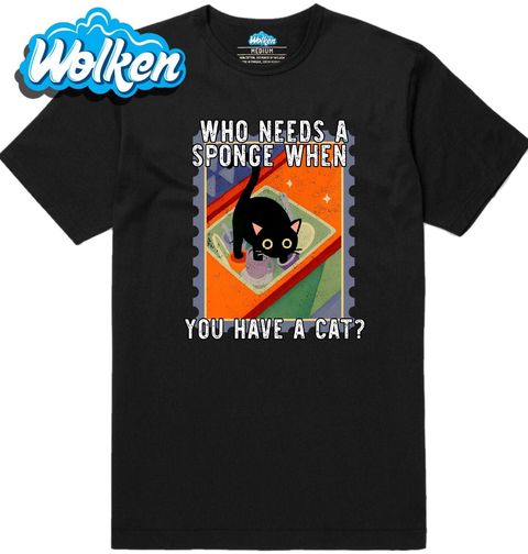 Obrázek produktu Pánské tričko Kdo potřebuje houbičku, když má kočku?