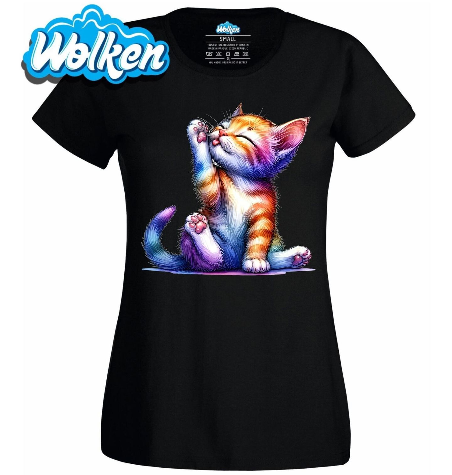 Dámské tričko Čistící se Kotě.jpg