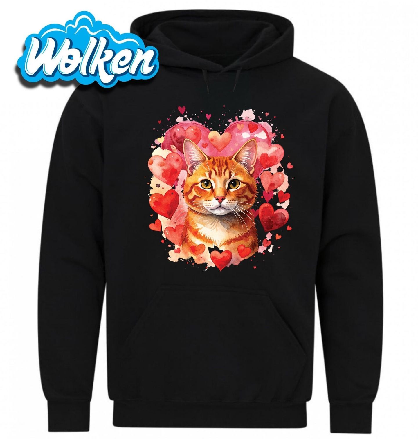 Mikina Zrzavá Mourovatá Kočka mezi Srdci.jpg