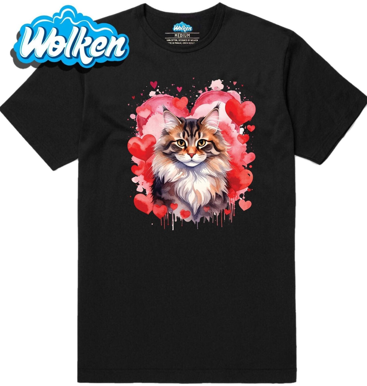 Pánské tričko Mainská mývalí Kočka mezi Srdci.jpg