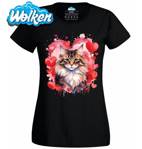 Obrázek produktu Dámské tričko Mainská mývalí Kočka mezi Srdci