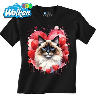 Dětské tričko Kočka Ragdoll mezi Srdci.jpg