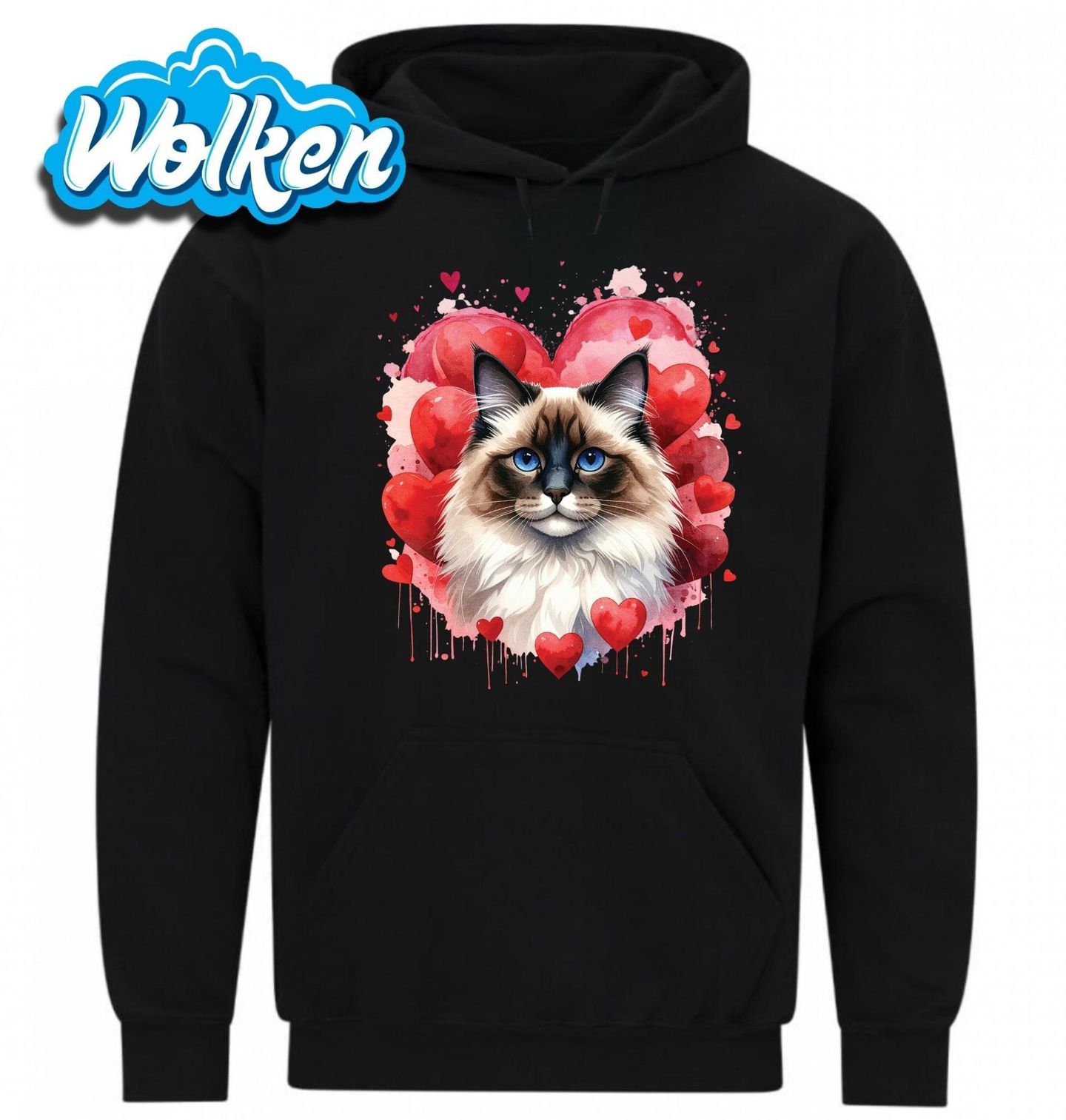 Mikina Kočka Ragdoll mezi Srdci.jpg